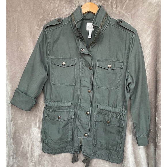🎉LEITH Oversized UtilityJacket, Size SM, Army Green - Picture 1 of 6